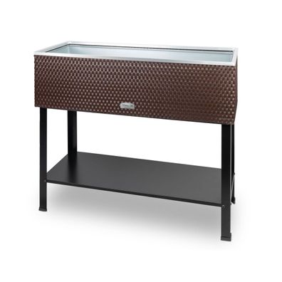 Hochbeet in Rattan-Optik, Kräuterbeet braun 95x40x85cm