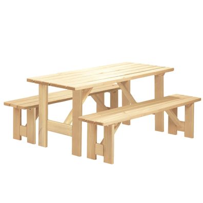 Kindergarnitur Holz Robusto KID 118 cm Sitzgruppe Garten Kinder