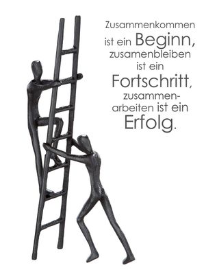 Gilde Design Skulptur "Teamwork" brüniert H: 23.50 cm B: 12 cm T: 4.5 cm 67494
