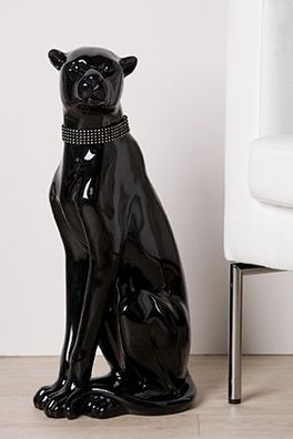 Casablanca Panther, itzend, chwarzglänz., oly H.60cm Höhe: 60 cm Breite: 23 cm