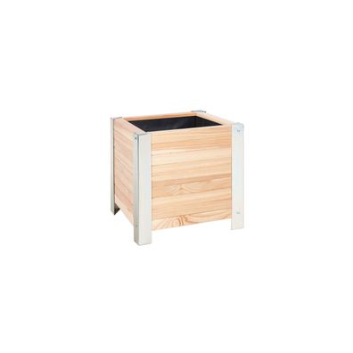 Pflanzkübel Lärchenholz 40x40 cm mit Metallrahmen wetterfest