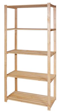 Holzregal massiv 5 Böden 170x75x40 cm Kellerregal stabil : 1 Stück