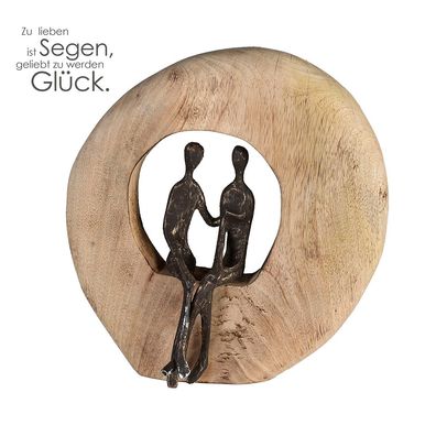 Casablanca Skulptur Paar Mangoholz/Alu. H.24cm Höhe: 24 cm Breite: 23.50 cm