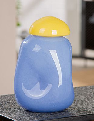 Gilde Glass Art, Vase, "Candy", Glas, blau, VE 2, H. 21 cm, D. 14 cm 59896