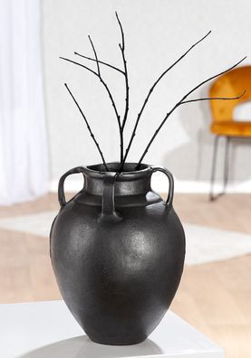 Gilde Vase, rund, "Antigua", Aluminium, grau, VE 1, H. 25 cm, D. 20 cm 61479
