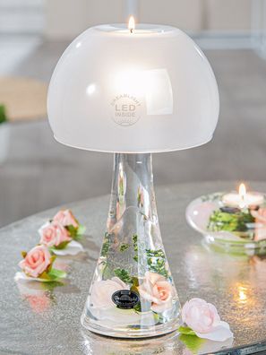 Gilde Dreamlight, Teelichtleuchter (LED), Lampe Salon, Isabella , Glas, rosa, VE