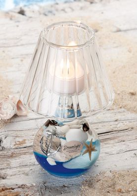 Gilde Dreamlight, Teelichtleuchter, Lampe Boutique, "Ocean", Muschelmotiv, Seester