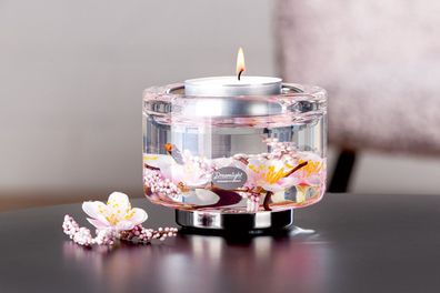 Gilde Dreamlight, Teelichtleuchter, Elora, Hanamy , Kirschblüte, Glas, rosa, VE