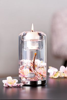 Gilde Dreamlight, Teelichtleuchter (LED), Candela Classic, Hanamy , Kirschblüte,