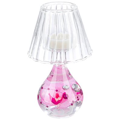Gilde Dreamlight, Teelichtleuchter, Lampe Boutique, "Pink Orchid", Glas, pink, VE