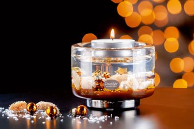 Gilde Dreamlight, Teelichtleuchter, Elora, Cozy Night , Glas, braun, VE 4, H. 9