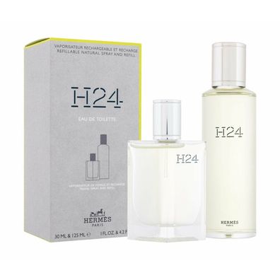 Hermes Set H24 Edt 30ml + Edt 125ml Travel Spray Refill