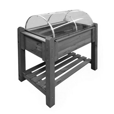 Hochbeet BASIC mit Abdeckung aus Kiefernholz grau 89,5x59x84,5cm : Hochbeet mit Abdec