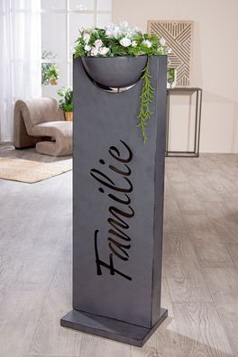Gilde Schalenständer, rechteckig, Familie , Schriftzug, Metall, grau, VE 2, L