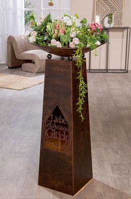 Gilde Schalenständer, Freunde , Spruch, Metall, braun, VE 4, H. 95 cm, D. 50 cm