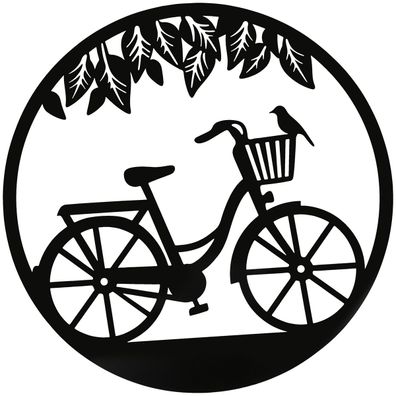 Gilde Wandrelief, rund, "Fahrradliebe", Fahrradmotiv, Metall, schwarz, VE 2, L