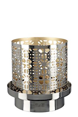 Fink EZ-BIALA, Windlicht ohne Glas, Eisen, glatt, silberfarben, L. 16 cm, B. 16