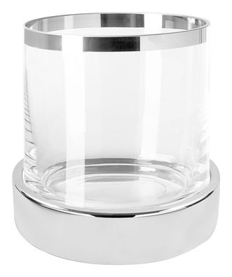 Fink EMPIRE, Windlicht, vernickelt, Glas, Platinumauflage, Eisen, silberfarben,