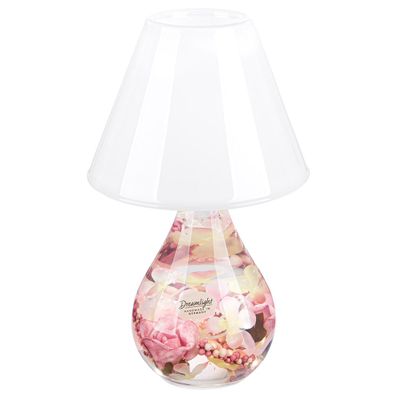 Gilde Dreamlight, Windlicht, Lampe Chalet, "Palace Garden", Glas, rosa, VE 2, L