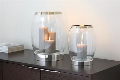 Fink YORK, Windlicht, Eisen, silberfarben, H. 29 cm, D. 22 cm Höhe: 29.00 cm Durch