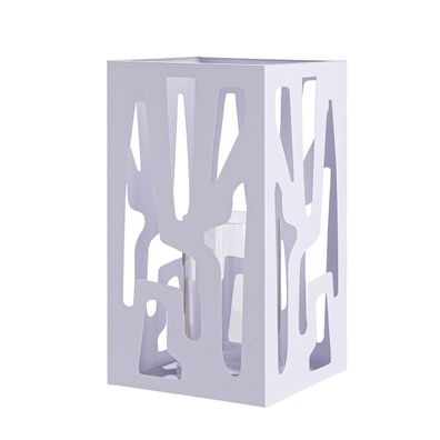 Gilde Windlicht, rechteckig, "Stratego", Astwerkmuster, Metall, flieder, VE 2, L