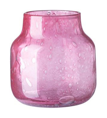 Fink SOLEA, Glasvase, Windlicht, Glas, glatt, fuchsia, L. 19 cm, B. 19 cm, H. 19