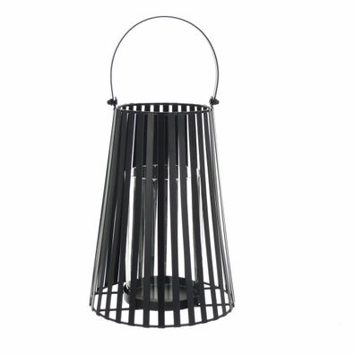 Gilde Windlicht, konisch, "Gatta", Metall, schwarz, VE 3, H. 24 cm, D. 17,5 cm