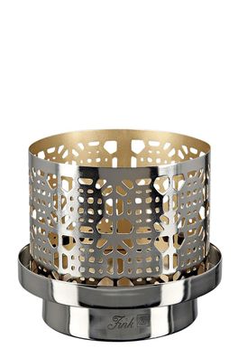 Fink EZ-BIALA, Windlicht ohne Glas, Eisen, glatt, silberfarben, L. 13 cm, B. 13