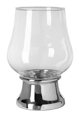 Fink PALINA, Windlicht mit Glas, Edelstahl , Aluminium, vernickelt, Glas, glatt,