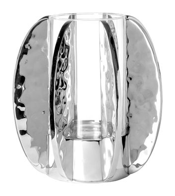 Fink Glamour, Windlicht mit Glas, Edelstahl , vernickelt, Glas, glänzend, silberfa