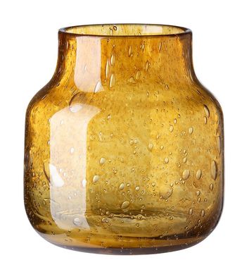 Fink SOLEA, Glasvase, Windlicht, Glas, glatt, amber, L. 19 cm, B. 19 cm, H. 19