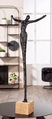 Gilde Skulptur, Freedom , Mangoholz, schwarz, naturfarben, VE 1, L. 10 cm, B. 29