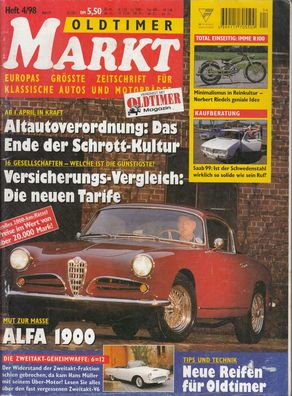 Oldtimer Markt 4/1998 - Alfa 1900, Saab 99, Imme, ACE, Enzo Ferrari, Seeley