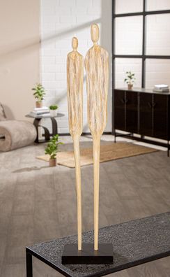 Gilde Skulptur, Person, "Two", Holz, naturfarben, VE 2, L. 9.5 cm, B. 15 cm, H