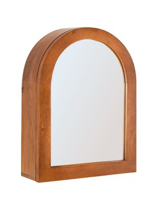Spiegelschrank 48x68cm 'Curves' Mango massiv dunkelbraun