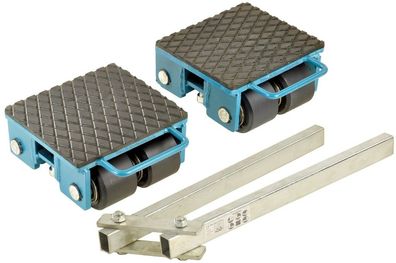 6t Panzerrollen Set, Transportfahrwerk, 2x3t, starr, mit Verbindungsstange, 01072