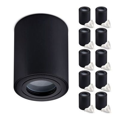 Aufbauspot Aquarius Deckenleuchte Runde Form Farbe Schwarz Aluminium IP44