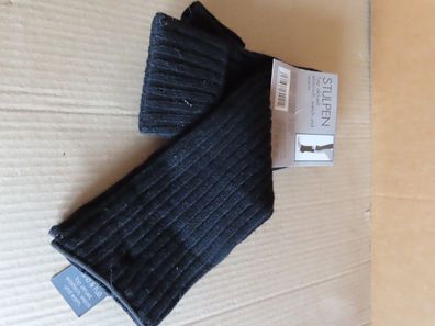 Stulpen schwarz Strick für Hand & Fuß Einheitsgröße