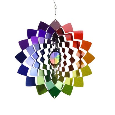 Rainbow Windspiel Edelstahl 25?cm bunt frei drehend Garten Balkon Deko