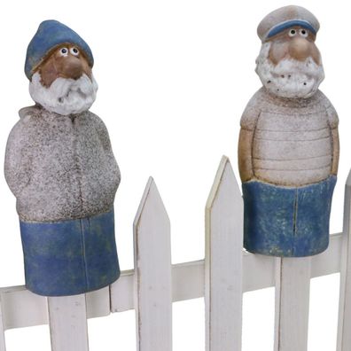 Zaunfigur Seemann 20,5cm Gartenfigur maritime Deko Zaunstecker Zaunhocker