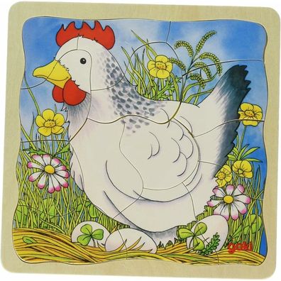 Goki Lagenpuzzle aus Holz - Huhn