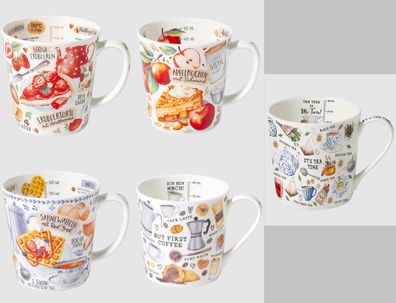1 Kaffeebecher Erdbeer-/Apfelkuchen, Waffeln Kaffee Kaffeetasse Tasse Teetassen Tee
