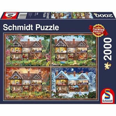 Schmidt Puzzle Landhaus in vier Jahreszeiten 2000 Teile