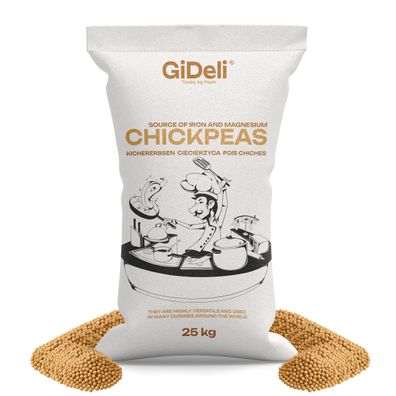 Kichererbsen Getrocknet 25kg Ungeröstet Protein Vegan Hummus Falafel GiDeli