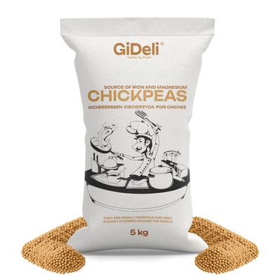 Kichererbsen Getrocknet 5kg Ungeröstet Protein Vegan Hummus Falafel GiDeli