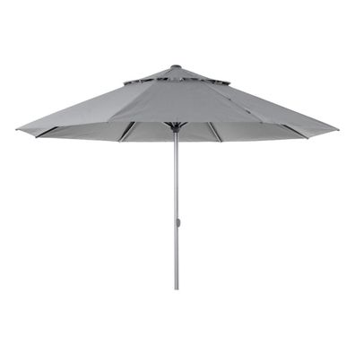 Sonnenschirm Bolano aus Aluminium, modern mit winddichtem Kamin, grau, Ø 330 cm