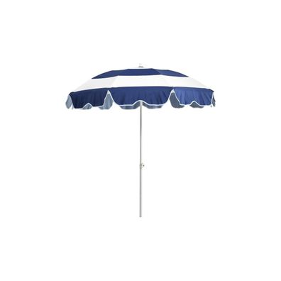 Sonnenschirm Follina aus robustem Polyester, modern neigbar, rund, blau weiß, Ø
