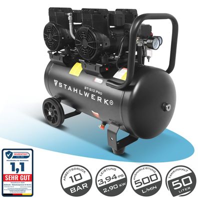 Stahlwerk Kompressor 10 bar 50 L 3,94 PS 2,9 kW 500 l/min Druckluftkompressor