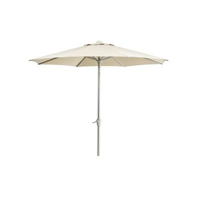 Sonnenschirm Abriola aus Aluminium und Polyester, neigbar, rund, Champagne, Ø