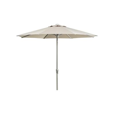 Sonnenschirm Abriola aus Aluminium und Polyester, neigbar, rund, taupe, Ø 270 cm